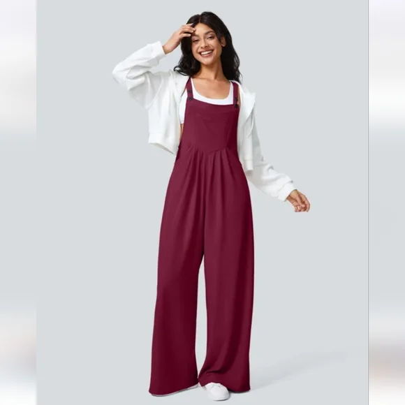 Halara Adjustable Strap Waffle Overalls - Picture 2 of 5